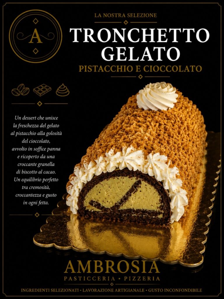 TRONCHETTO GELATO PISTACCHIO E CIOCCOLATO