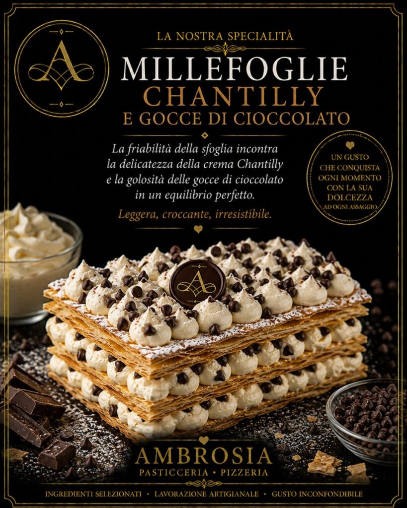 MILLEFOGLIE SCIANTILLY E GOCCE DI CIOCCOLATO